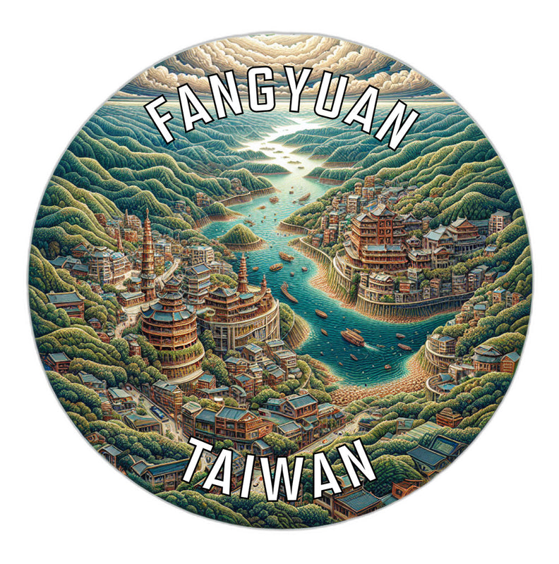 Fangyuan Taiwan Souvenir Die Cut Flat Magnet 2-Inch