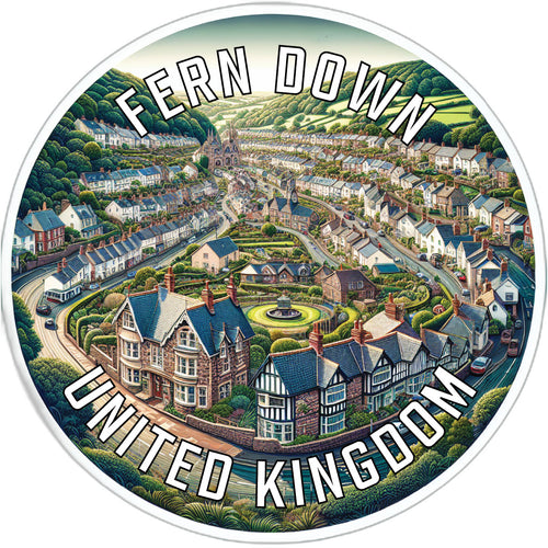 Fern Down United Kingdom Souvenir Vinyl Decal Sticker 6-Inch