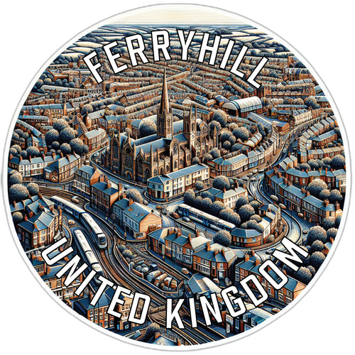Ferryhill United Kingdom Souvenir Vinyl Decal Sticker 6-Inch