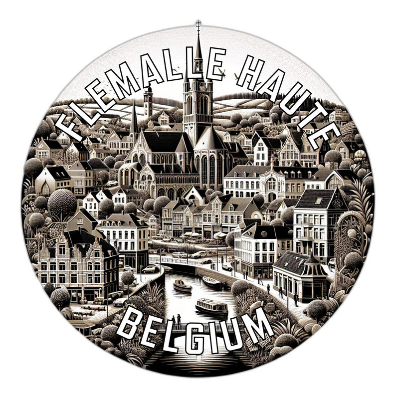Flemalle Haute Belgium Souvenir Die Cut Flat Magnet 6-Inch