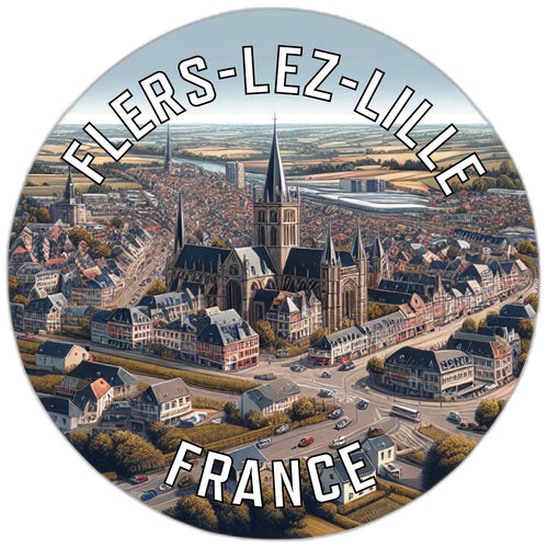 Flers lez Lille France Souvenir Vinyl Decal Sticker 6-Inch