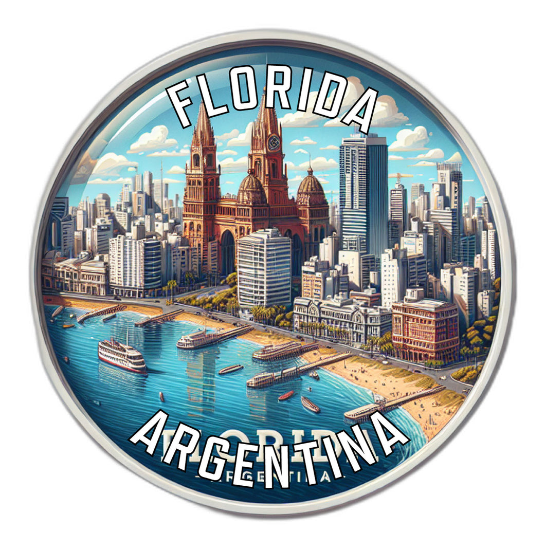 Florida Argentina Souvenir Die Cut Flat Magnet 3-Inch