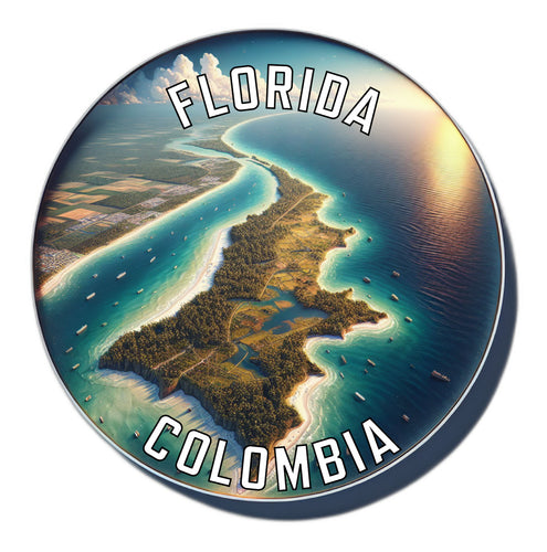 Florida Colombia Souvenir Die Cut Flat Magnet 2-Inch
