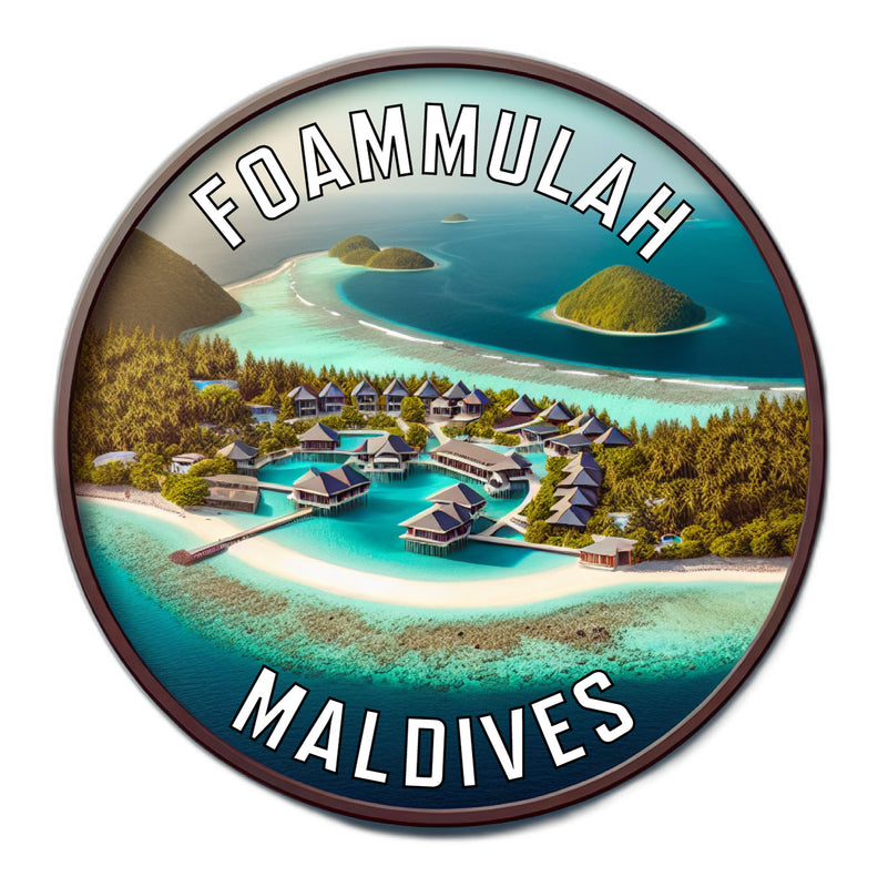 Foammulah Maldives Souvenir Die Cut Flat Magnet 4-Inch