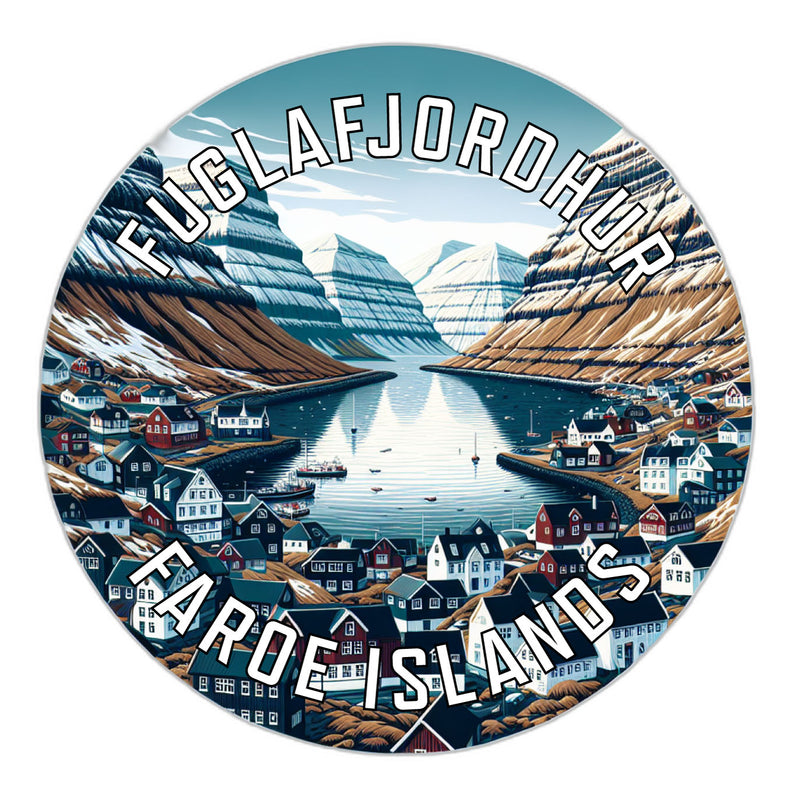 Fuglafjordhur Faroe Islands Souvenir Die Cut Flat Magnet 6-Inch