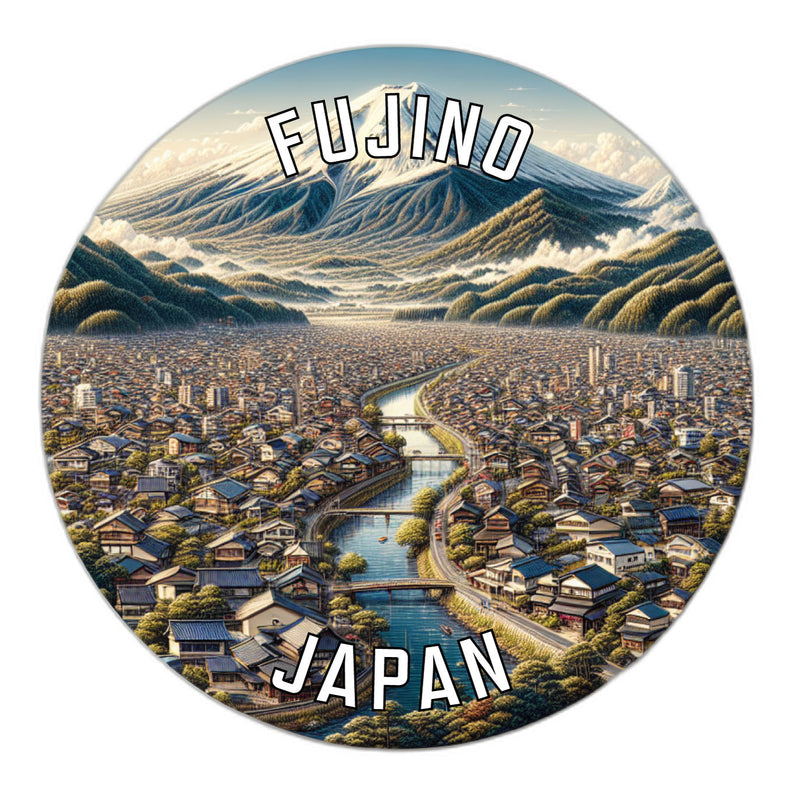 Fujino Japan Souvenir Die Cut Flat Magnet 2-Inch