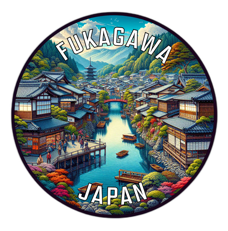 Fukagawa Japan Souvenir Vinyl Decal Sticker 2-Inch
