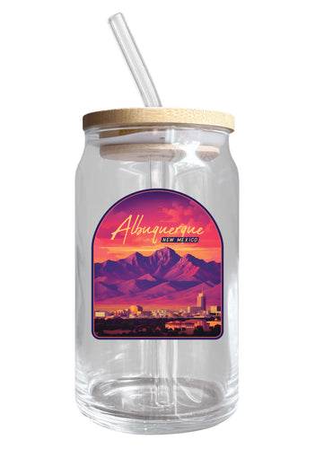 Alburqueque New Mexico Design B Souvenir 12 oz Beer Can Glass Single
