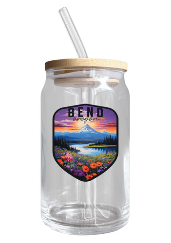 Bend Oregon Design A Souvenir 12 oz Beer Can Glass Single