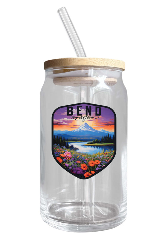 Bend Oregon Design A Souvenir 12 oz Beer Can Glass Single