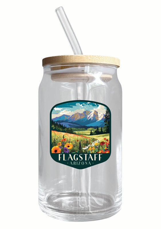 Flagstaff Arizona Design C Souvenir 12 oz Beer Can Glass 2-Pack