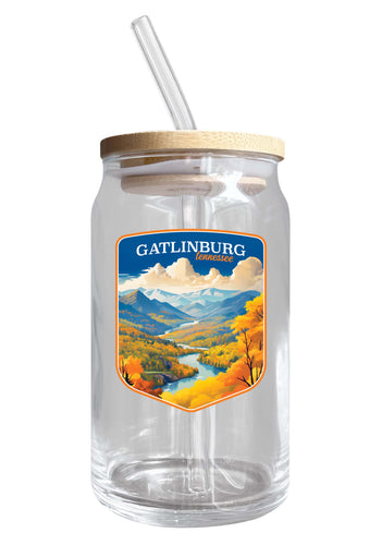 Gatlinburg Tennessee Design D Souvenir 12 oz Beer Can Glass Single