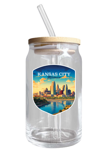 Kansas City Missouri Design A Souvenir 12 oz Beer Can Glass 4-Pack