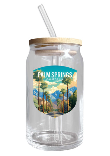 Palm Springs California Design A Souvenir 12 oz Beer Can Glass 2-Pack