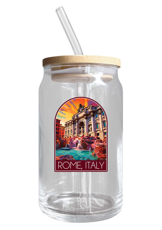 Rome Italy Design B Souvenir 12 oz Beer Can Glass 2-Pack