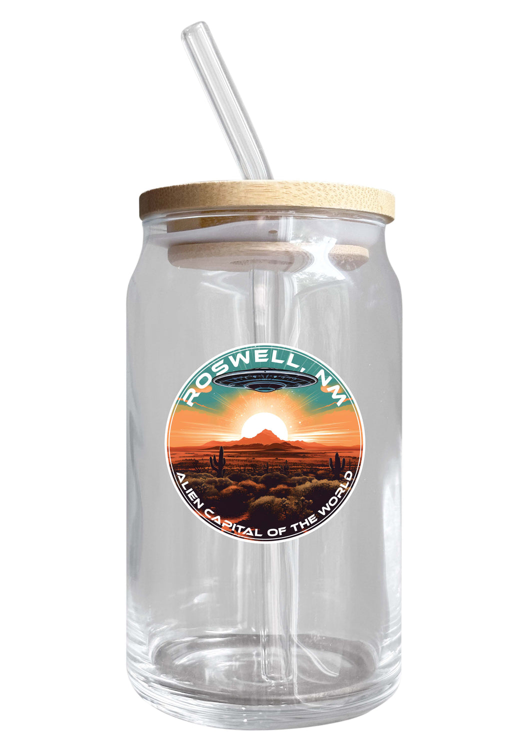 Roswell New Mexico Design A Souvenir 12 oz Beer Can Glass 4-Pack