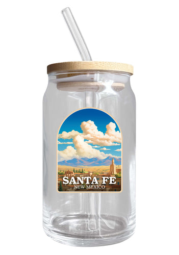 Santa Fe New Mexico Design A Souvenir 12 oz Beer Can Glass Single