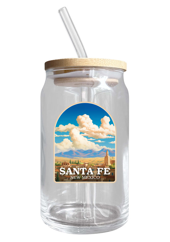 Santa Fe New Mexico Design A Souvenir 12 oz Beer Can Glass Single
