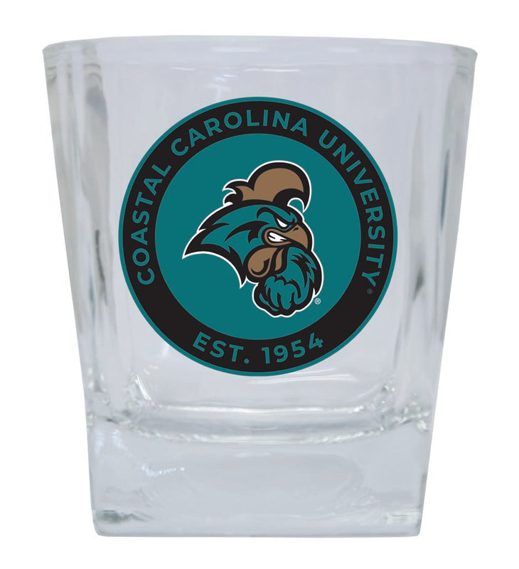 Coastal Carolina University 10 oz Whiskey Rocks Glass Circle Design Officially Licensed Collegiate Product 