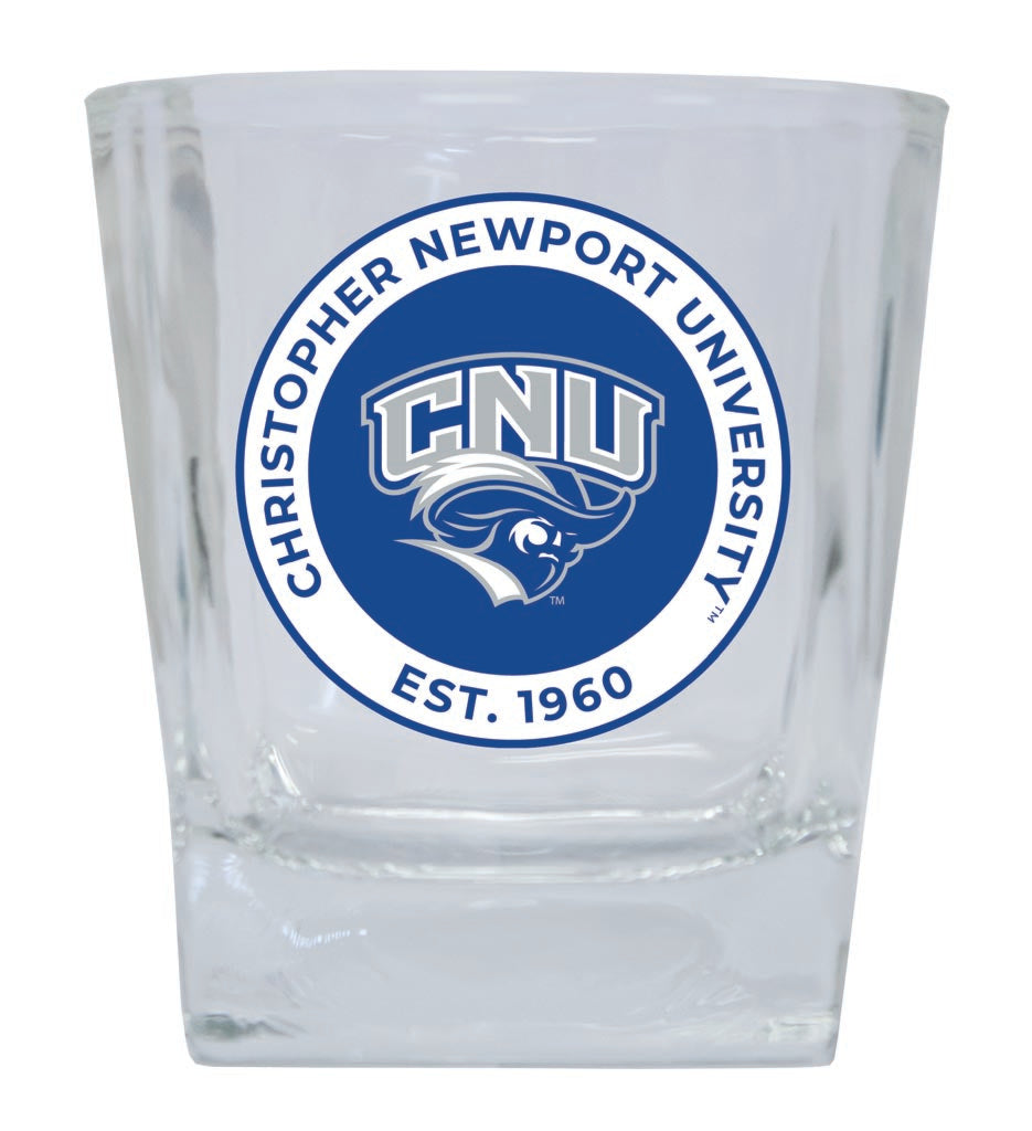 Christopher Newport Captains 10 oz Whiskey Rocks Glass Circle Design Officially Licensed Collegiate Product