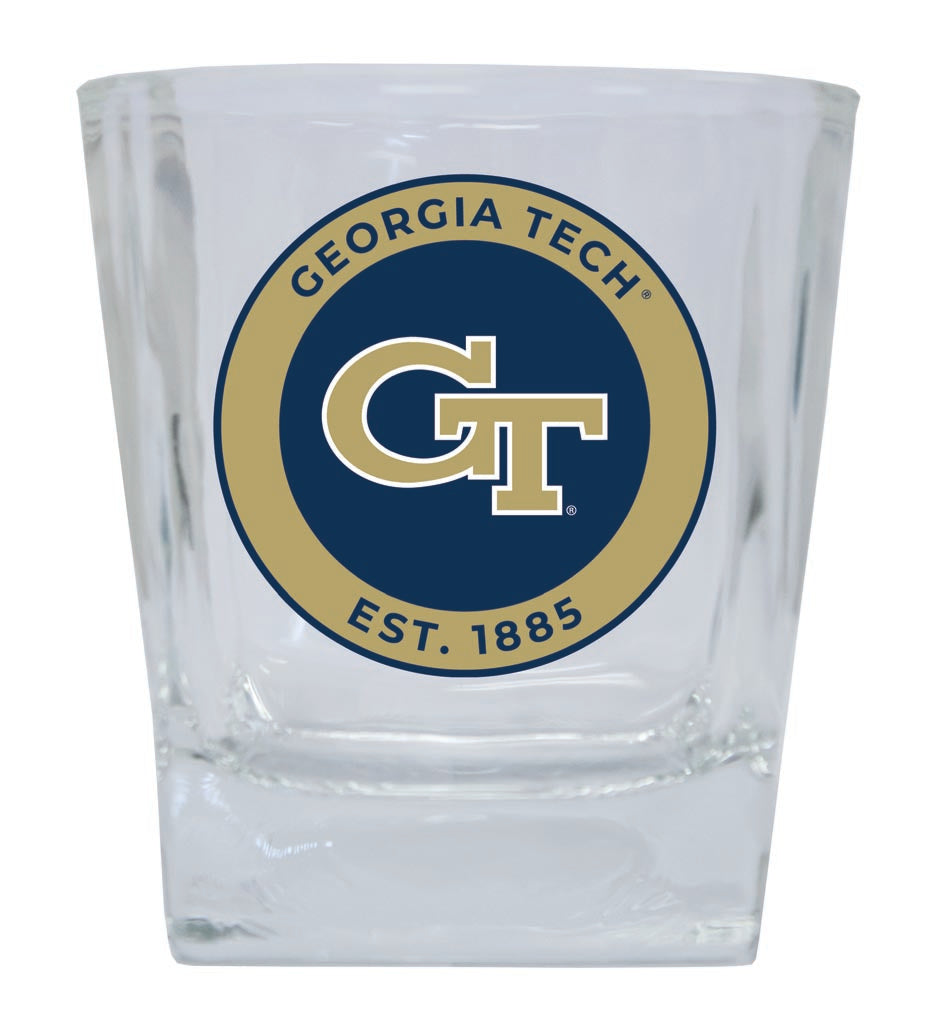 Georgia Tech Yellow Jackets 10 oz Whiskey Rocks Glass Circle Design Officially Licensed Collegiate Product 