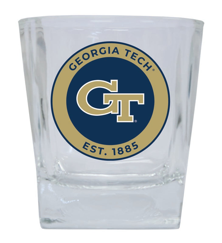 Georgia Tech Yellow Jackets 10 oz Whiskey Rocks Glass Circle Design Officially Licensed Collegiate Product 
