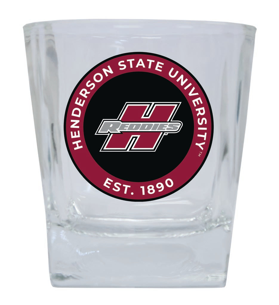 Henderson State Reddies 10 oz Whiskey Rocks Glass Circle Design Officially Licensed Collegiate Product