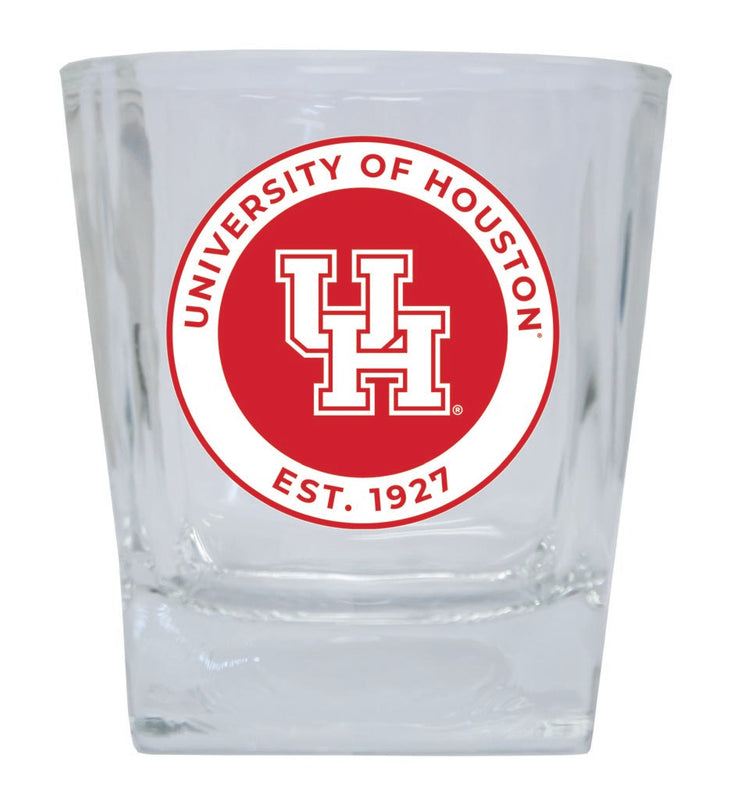 University of Houston 10 oz Whiskey Rocks Glass Circle Design Officially Licensed Collegiate Product