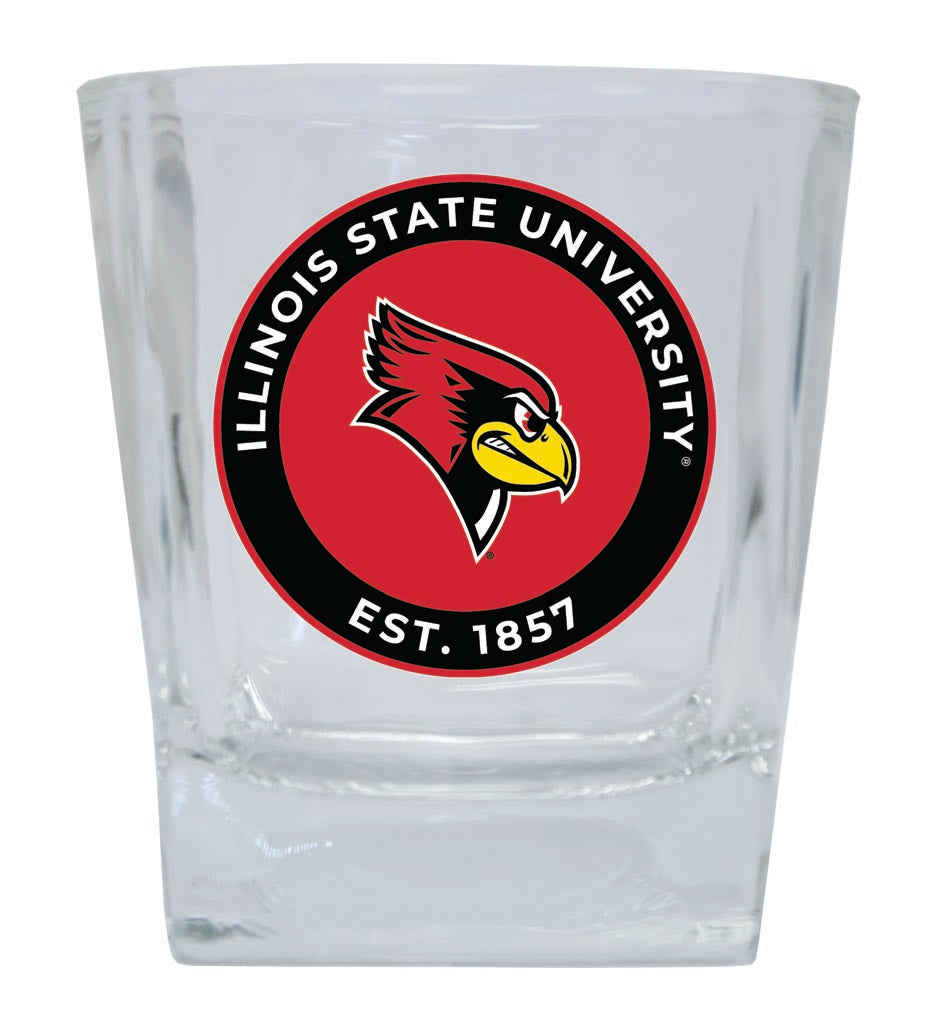 Illinois State Redbirds 10 oz Whiskey Rocks Glass Circle Design Officially Licensed Collegiate Product 