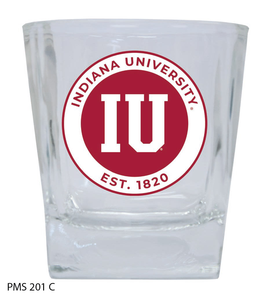 Indiana Hoosiers 10 oz Whiskey Rocks Glass Circle Design Officially Licensed Collegiate Product