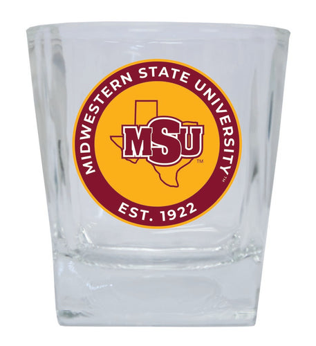 Midwestern State University Mustangs 10 oz Whiskey Rocks Glass Circle Design Officially Licensed Collegiate Product 