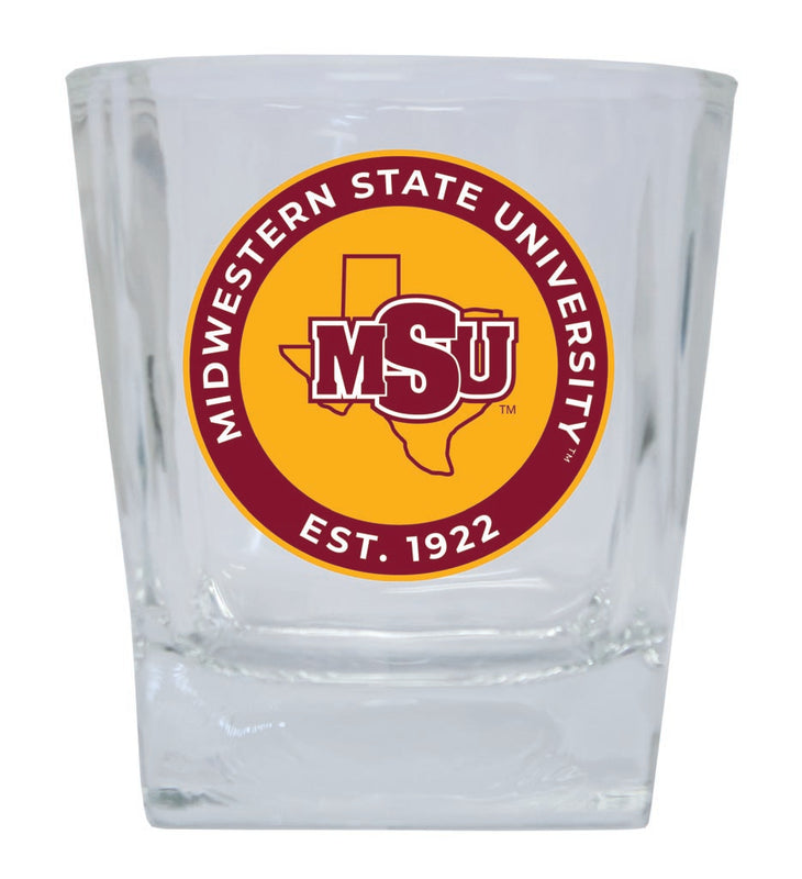 Midwestern State University Mustangs 10 oz Whiskey Rocks Glass Circle Design Officially Licensed Collegiate Product 