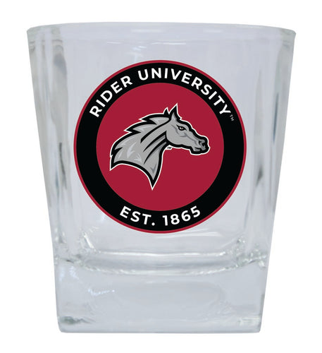 Rider University Broncs 10 oz Whiskey Rocks Glass Circle Design Officially Licensed Collegiate Product