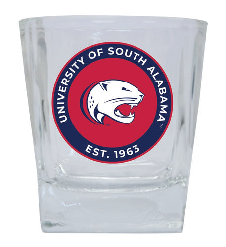 University of South Alabama 10 oz Whiskey Rocks Glass Circle Design Officially Licensed Collegiate Product 