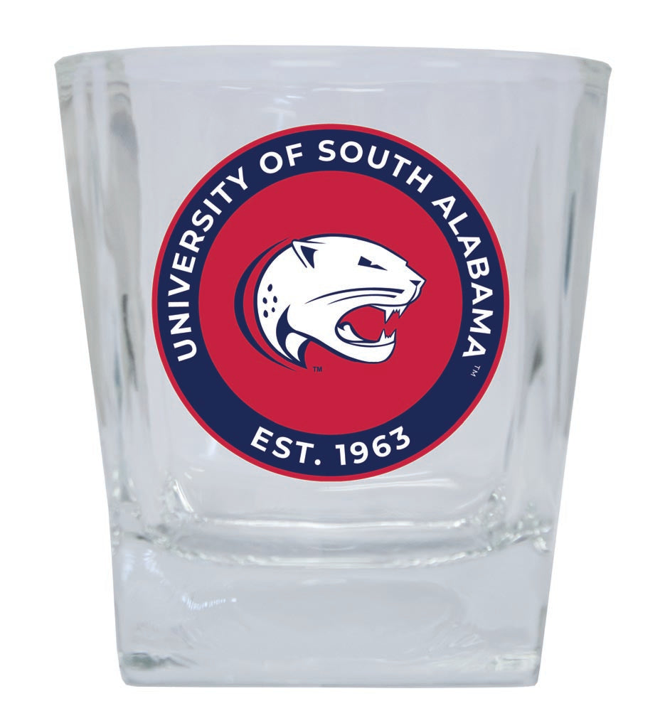 University of South Alabama 10 oz Whiskey Rocks Glass Circle Design Officially Licensed Collegiate Product 