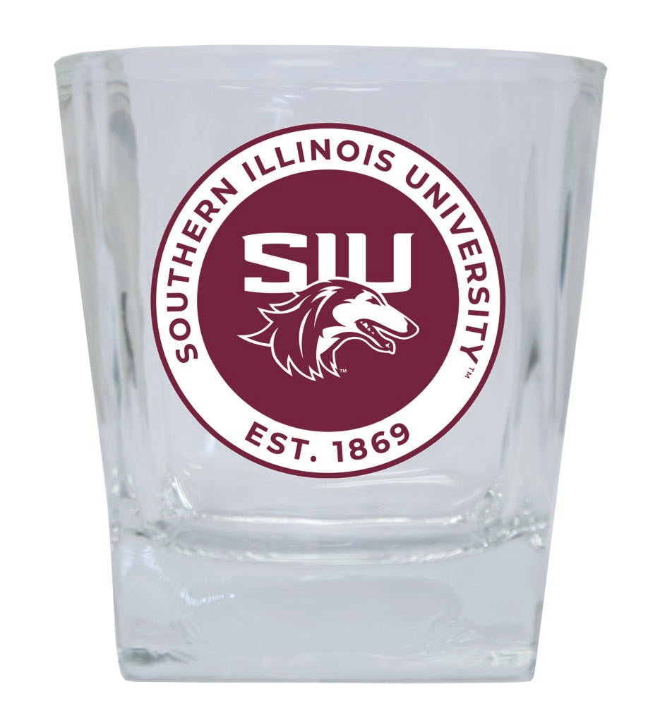 Southern Illinois Salukis 10 oz Whiskey Rocks Glass Circle Design Officially Licensed Collegiate Product