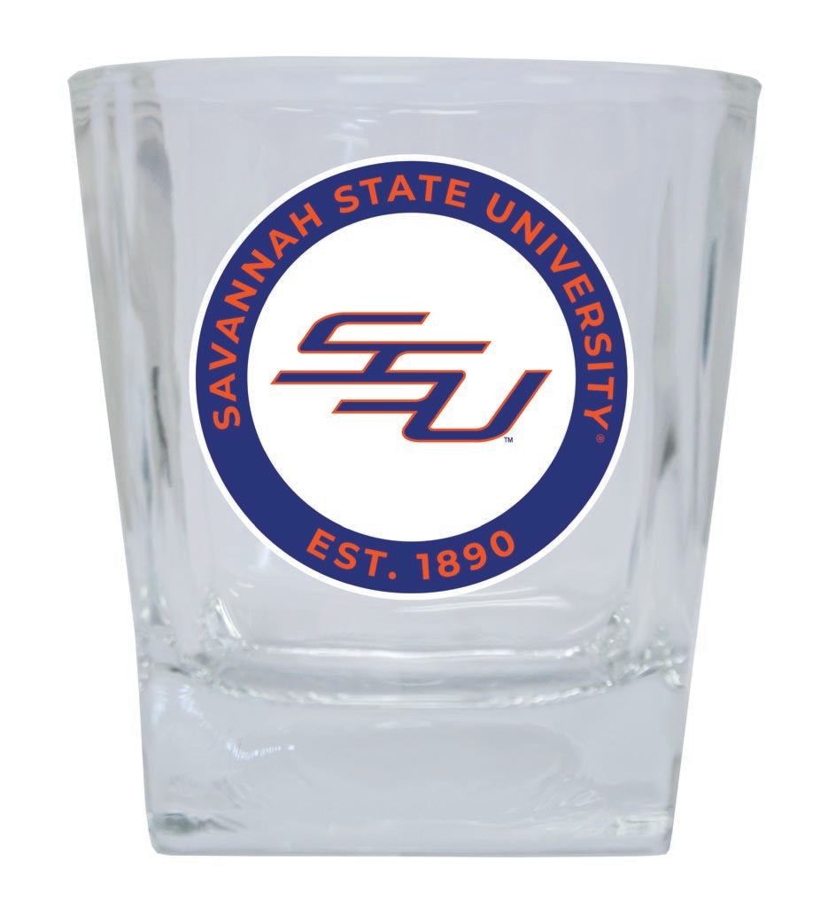 Savannah State University 10 oz Whiskey Rocks Glass Circle Design Officially Licensed Collegiate Product