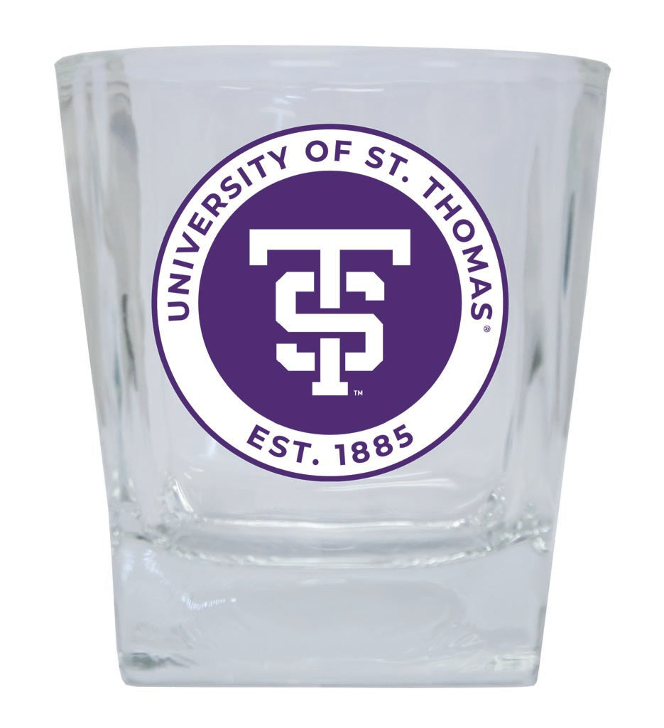 University of St. Thomas 10 oz Whiskey Rocks Glass Circle Design Officially Licensed Collegiate Product