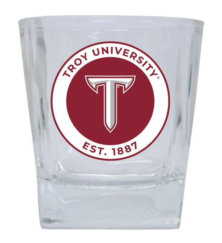Troy University 10 oz Whiskey Rocks Glass Circle Design Officially Licensed Collegiate Product