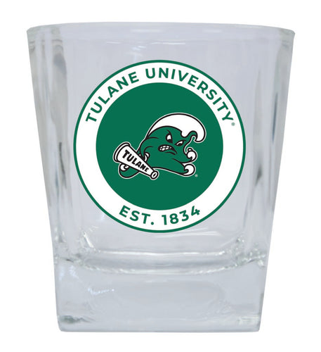 Tulane University Green Wave 10 oz Whiskey Rocks Glass Circle Design Officially Licensed Collegiate Product