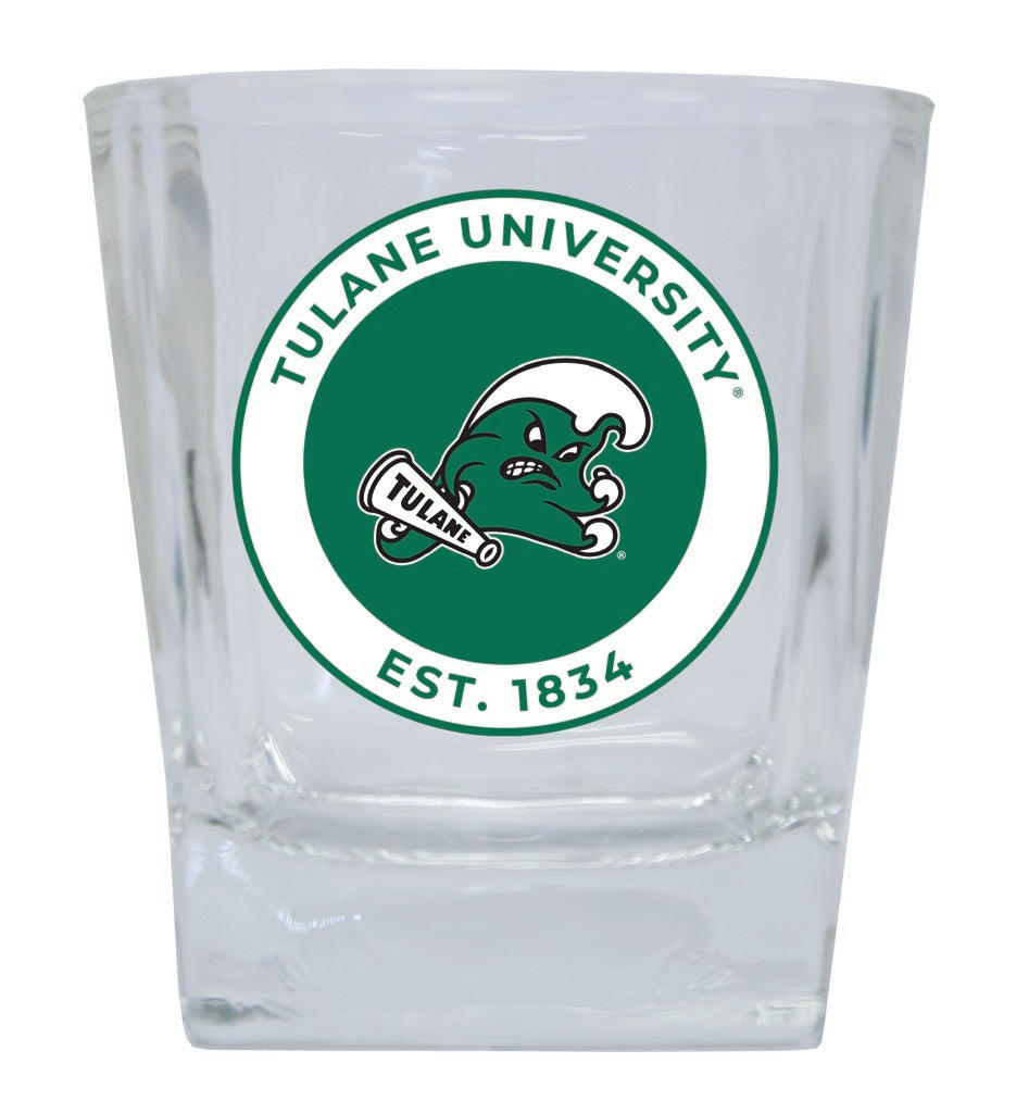 Tulane University Green Wave 10 oz Whiskey Rocks Glass Circle Design Officially Licensed Collegiate Product
