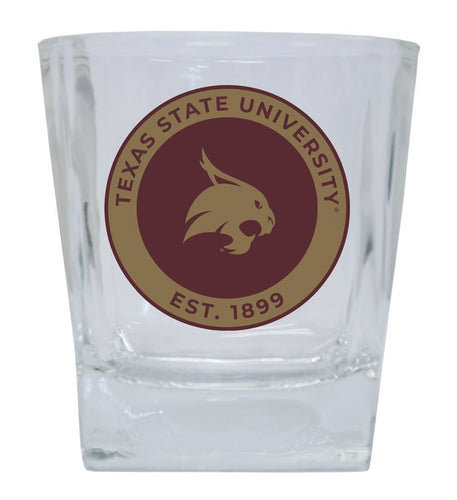Texas State Bobcats 10 oz Whiskey Rocks Glass Circle Design Officially Licensed Collegiate Product 