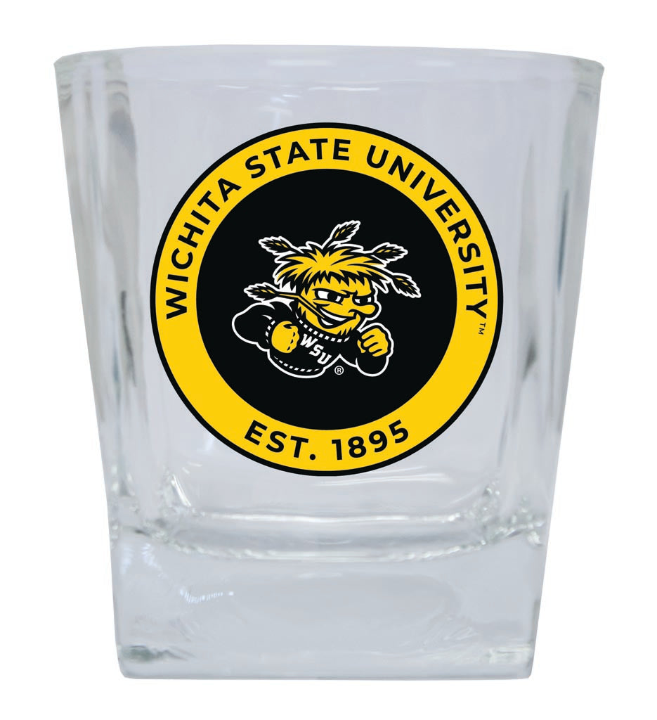Wichita State Shockers 10 oz Whiskey Rocks Glass Circle Design Officially Licensed Collegiate Product