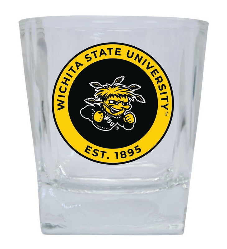 Wichita State Shockers 10 oz Whiskey Rocks Glass Circle Design Officially Licensed Collegiate Product
