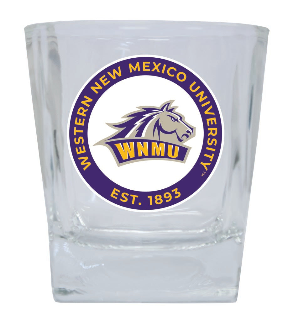 Western New Mexico University 10 oz Whiskey Rocks Glass Circle Design Officially Licensed Collegiate Product