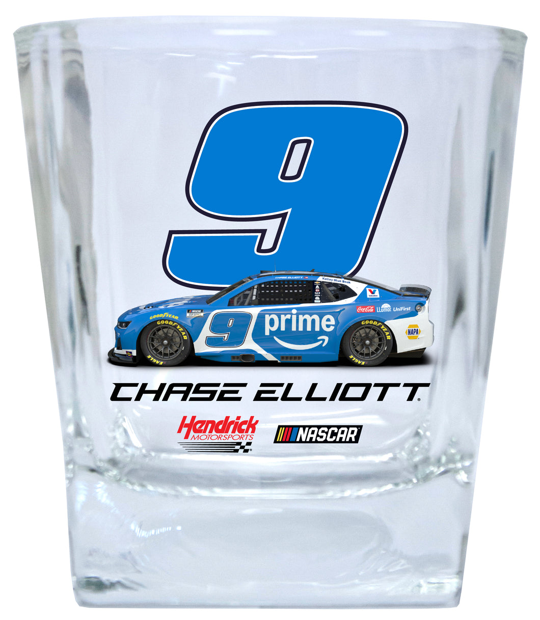 Nascar #9 Chase Elliott 10 oz Short Glass Tumbler Officially Licensed
