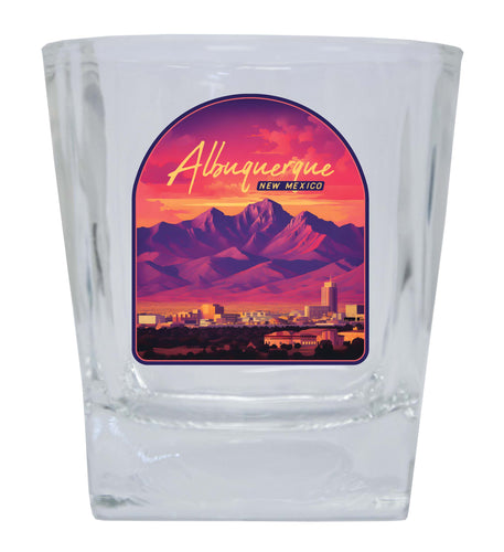 Alburqueque New Mexico Design B Souvenir 10 oz Whiskey Glass Rocks Glass 2-Pack