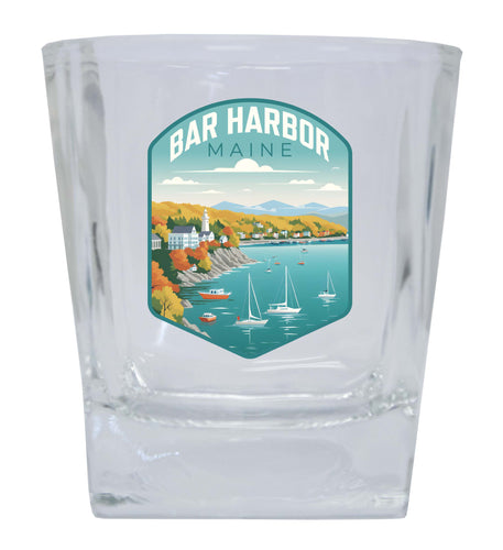 Bar Harbor Maine Design A Souvenir 10 oz Whiskey Glass Rocks Glass 4-Pack