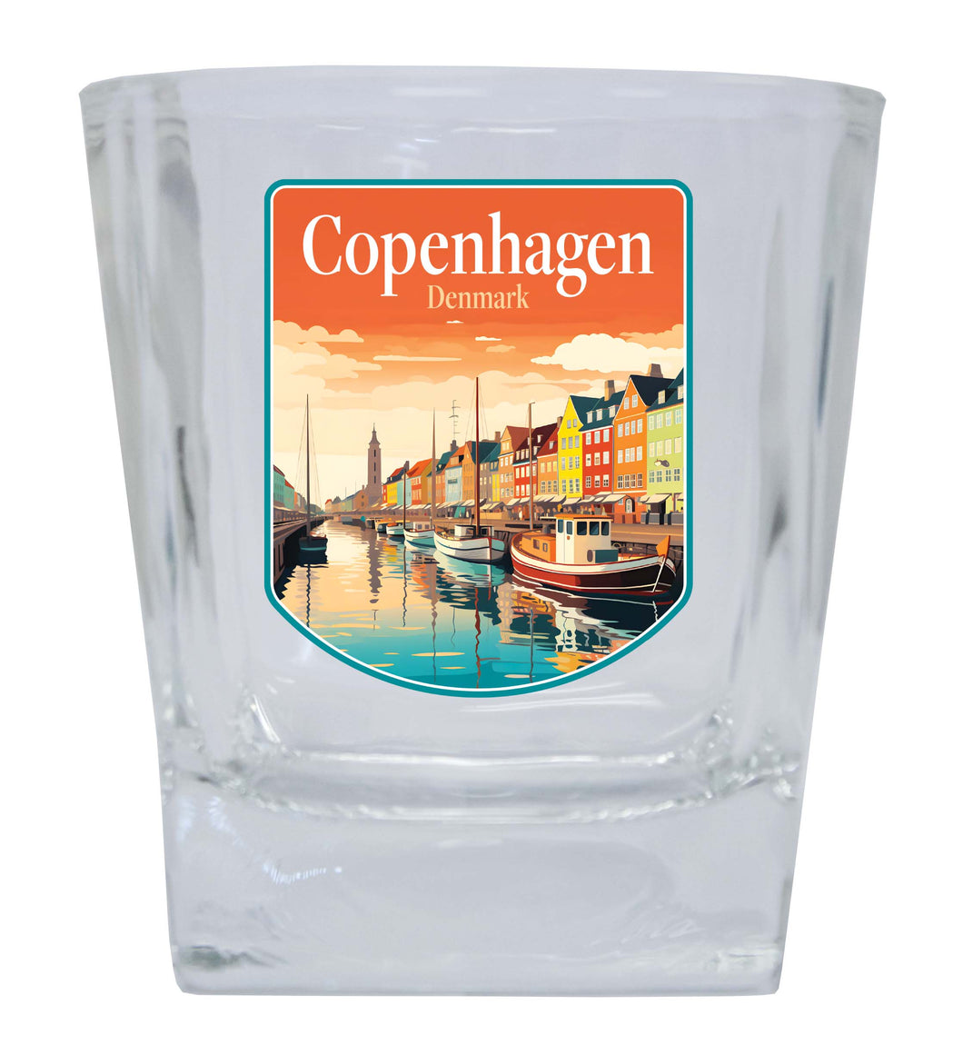 Copenhagen Denmark Design A Souvenir 10 oz Whiskey Glass Rocks Glass 2-Pack
