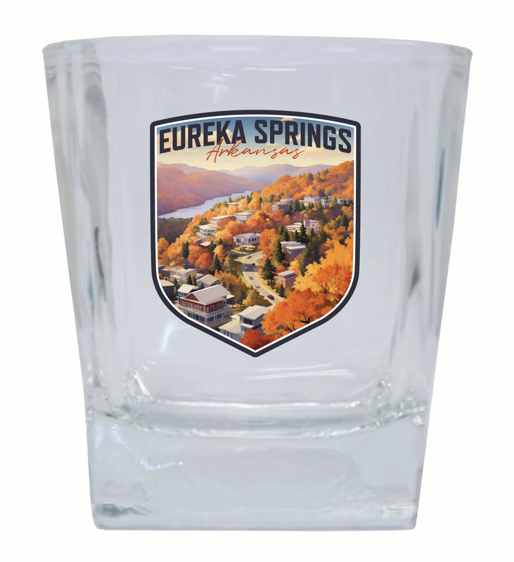 Eureka Springs Arkansas Little Switzerland of the Ozarks Design Souvenir 10 oz Whiskey Glass Rocks Glass 2-Pack